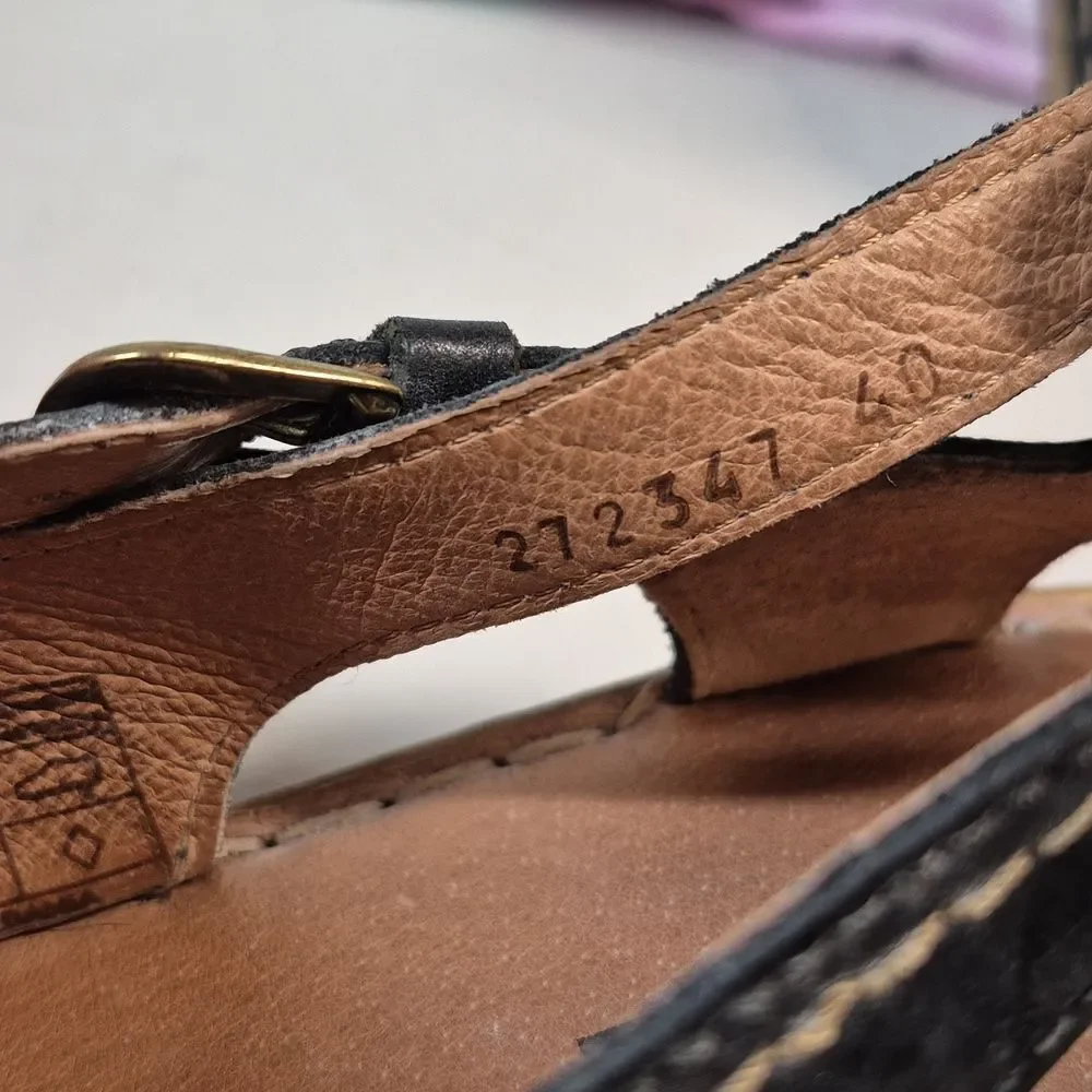 Josef Seibel Size 40 Black Leather Mary Jane Flats New
